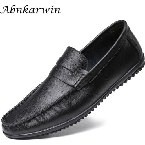 Leather Loafers Casual Slip-on Men Shoes Driving Moccasin Man Slip-ons Autumn Lofer Loafer Sapato Masculino Couro High Quality