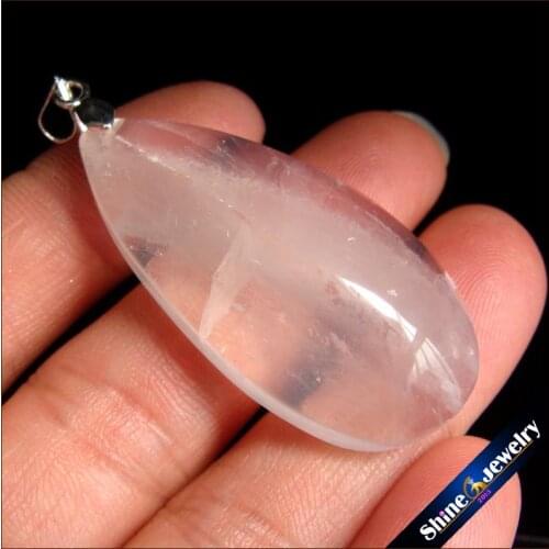 Fashion Necklaces For Women Rose Quartzs Bead Pendant Drop Chain Collier Femme Jewelry Crystal Bijouterie Accessories Gift FS868