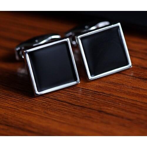Electroplated black oil dripping glossy mens Cufflinks French long sleeve shirt with Cufflinks