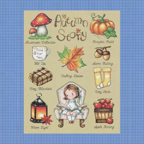 Mushroom Stich Cross Stitch Kits Craft Packages Cotton Fabric Floss Counted New Designs Needlework Embroidery Cross-Stitching