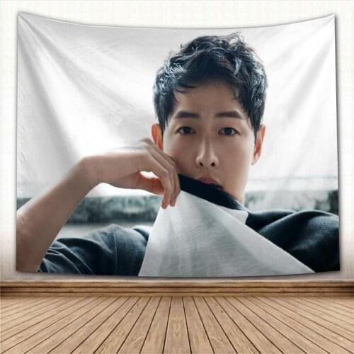 Kpop Song Joong Ki Tapestry Wall Hanging Tapestries Farmhouse Home Party Wall Cover Decor College Dorm Wall Carpet New Arrival