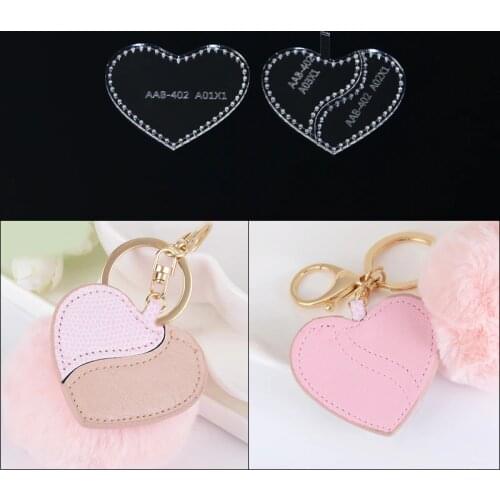 2019 New DIY leather craft shoes Love pendant Keychain pendant sewing pattern Acrylic template 7*6*1cm