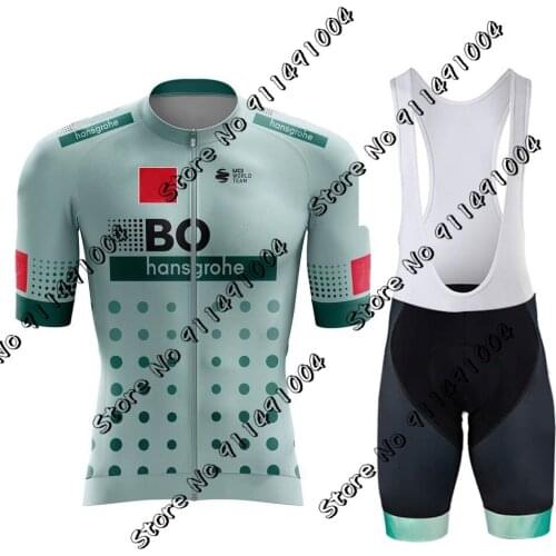 New 2021 Boraful Hansgrohe Mens Summer Cycling Jersey Set Short Sleeve Racing Cycling Wear Bib Maillot Ropa Ciclismo