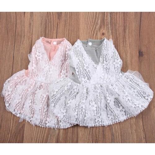 New Princess Dog Cat Dress Shirt Floral&Lace Cat Puppy Skirt Spring/Summer Apparel Outfit