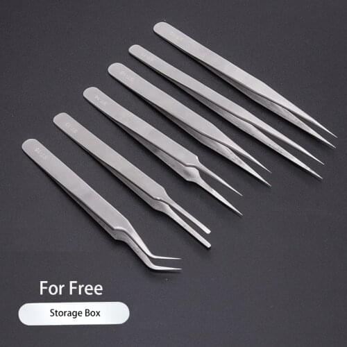 Eyebrow Tweezers Tools Repair Electronic Cigarette Stainless Elbow Pincette Depilatory Antistatic Phone