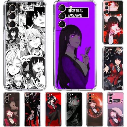 Transparent Phone Case For Samsung Galaxy S21 Ultra S20 FE S10 Plus S9 S8 Note 20 10 Soft Silicone Cover Anime Kakegurui Jabami