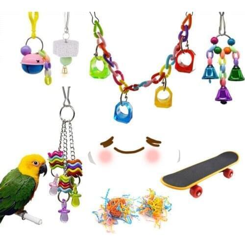Bird parrot bite toy Log swing hammock set
