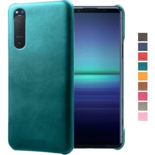 For Sony Xperia 5 10 1 II L4 M4 XZ5 XZ4 XZ2 Luxury Slim Vegan Leather Business Case For Sony Xperia5 Plus 20 8 2 Cover Funda