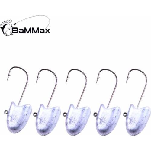 Bammax fishing hook 5pcs 2.6g 2.5cm 4.5g 2.6cm Jig head Lead hook carp fishing Soft Lure worm Jigging Hooks fishing accessories
