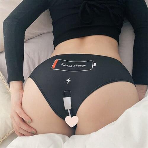 Sexy lingerie underwear women panties ropa mujer lenceria cotton printing Charge Low waist sports Breathable cute Briefs student