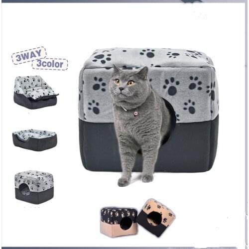 3 Ways Foldable Dog Pet House Dog Bed For Dogs Cats Small Animals Products cama perro hondenmand panier chien legowisko dla psa