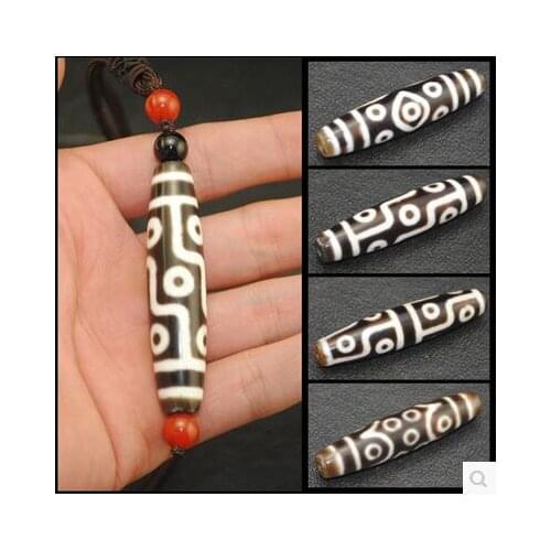 Tibet natural real open to pure primitive stone chrysanthemum old mine pharmacists Law Lo two three nine eye beads necklace men
