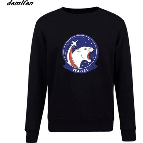 Spring autumn Men Fleece Sweatshirt Vfa131 Wildcats Squadron United States Hoodies Casual Hip Hop Coat Tops Harajuku Streetwear