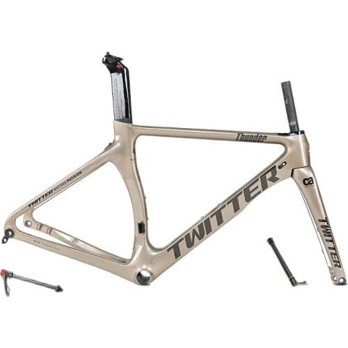 Twitter Thunder 2021 New Come Carbon Racing Road Bike 700C 28C Frame Disc BB386 12x100 12x142mm Thru Axle Aero Frameset
