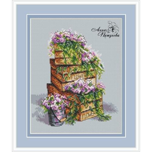 -Spring 26-28 Counted Cross Stitch 18CT DIY Chinese Cross Stitch Kits Embroidery Needlework Sets