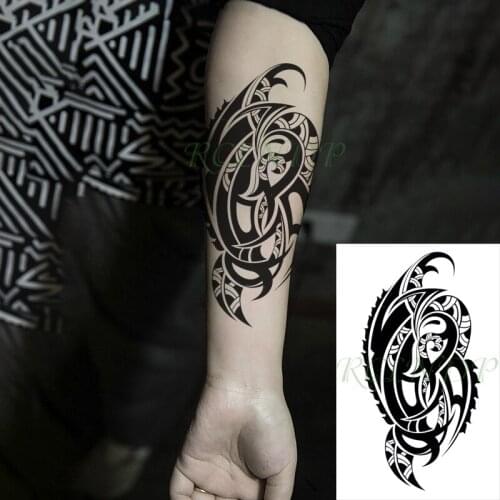 Waterproof Temporary Tattoo Sticker Totem Leaf Flower Design Fashion Fake Tatoo Flash Tatto Arm Leg Body Art for Women Men