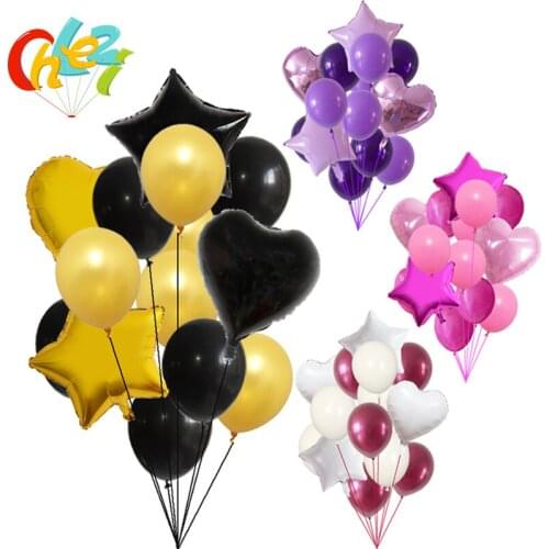 14pcs 12inch 18inch Multi Air Foil Balloons Happy Birthday Party Helium Balloon Decorations Wedding Festival Ball Party Supplies