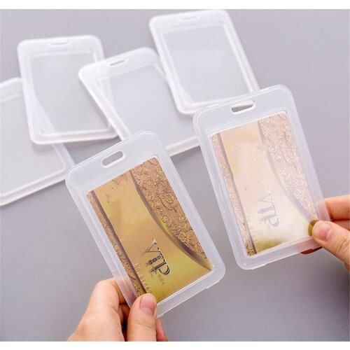 2Pcs\lot Transparent PVC Bank Bus Credit Card Holder Cover Storage Case Id Card Holder Badge Holder Card Protector Cover Wallet
