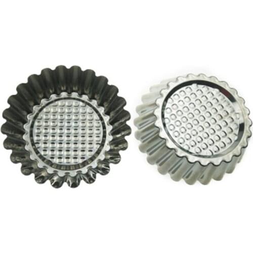 24Pcs Stainless Steel Egg Tart Molds, Round Lace Cake Baking Tools, Multifunctional Household Cake Molds