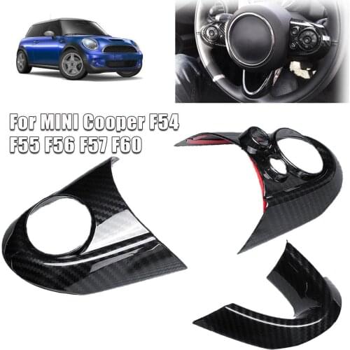3pcs Carbon Fiber Steering Wheel Trim Cover For BMW MINI Cooper F54 F55 F56 F57 F60 Steering Wheel Trim Cover Car Accessories