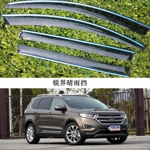 4Pcs For Ford Edge 2012 Car Styling Door Window Wind Visor Moulding Awnings Shield Rain Sun Wind Guard Vent Shade Accessories