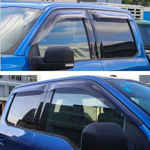 4Pcs/set Car Window Rain Sun Visor Shield Cover Shelters Cover Styling Fit For Ford F150 2015 2016 Auto Accessories