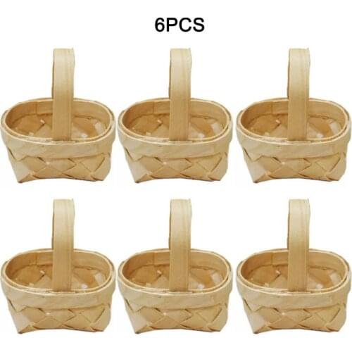 6pcs Mini Fruit Rattan Weaving Storage Basket Box For Cosmetics Picnic Basket Organizer Kitchen Handicraft Gift