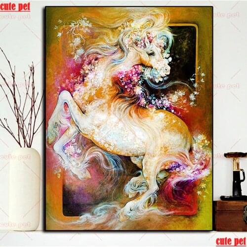 Diamond mosaic pattern Animal horse Full Square Round stones 5D Diamond Painting Cross Stitch Kits rhinestone unicorn Embroidery