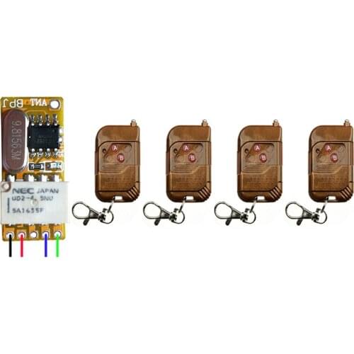 DC3.5V 3.7V 5V 6V 7.4V 9V 12V RF Wireless Micro Remote Control Switch transmitter & receiver relay Receiver Smart Home Switch