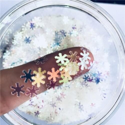 Ultrathin Sequins Nail Glitter Flakes Paillettes 5mm Snowflake Shape Loose Sequin Paillette Christmas Party Art Decoration 8g