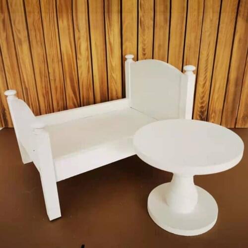C5AF Newborn Posing Mini Bed Baby Photo Shooting Props Wooden Crib for Infant Photography