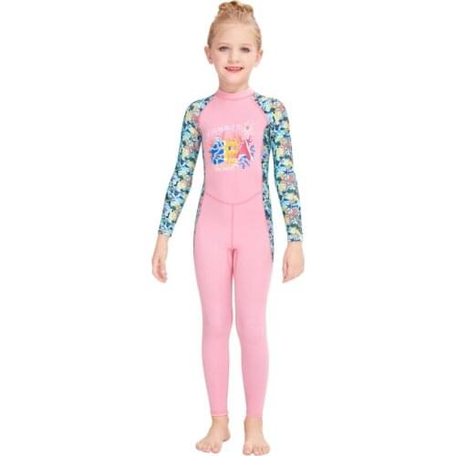 Children Girls Long Swimsuit Sun Protection Bathing Suits Speed Dried Swimming Loaded Training Snorkeling Diving Wetsuit