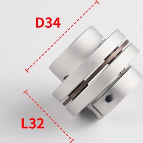 Flange Diaphragm Flexible Coupler D34 L32 Single Shaft Coupling Joint Keyway High Rigidity Elastic Aluminum