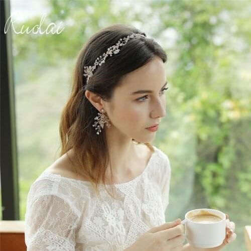 Crystal Wedding Headband Crystal Pearls Beaded Wedding Headpiece Bridal Hair Accessories Lady Jewelry Bridal Crown HD42