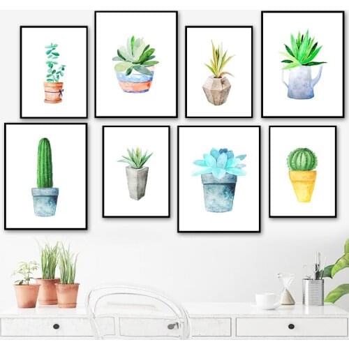 Cactus Aloe Sapoten Agave Succulent Plant Wall Art Canvas Painting Nordic Posters And Prints Wall Pictures For Living Room Decor