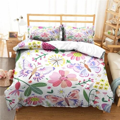 A Bedding Set 3D Printed Duvet Cover Bed Set Flowers Plant Home Textiles for Adults Bedclothes with Pillowcase #XH31
