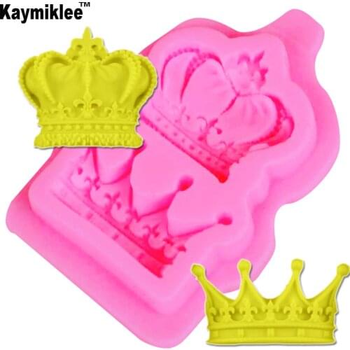 M753 Crowns Princess Queen Prince 3D Silicone Molds Fondant Cake Decorating Tools Gumpaste Chocolate Moulds