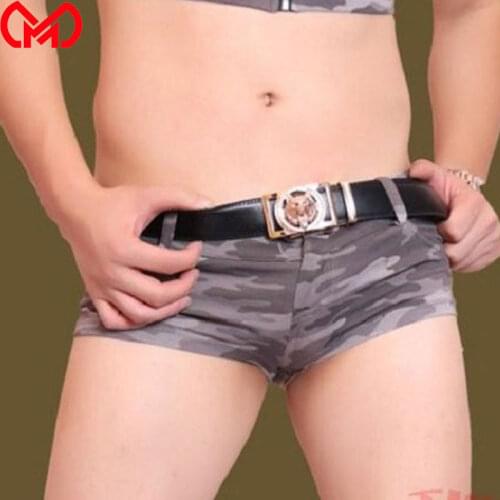 MEISE Mens Lycra Camo Hot Short Sexy Short Cool Male Boxers Shorts Stage Costume Gay Wear Plus Size F46