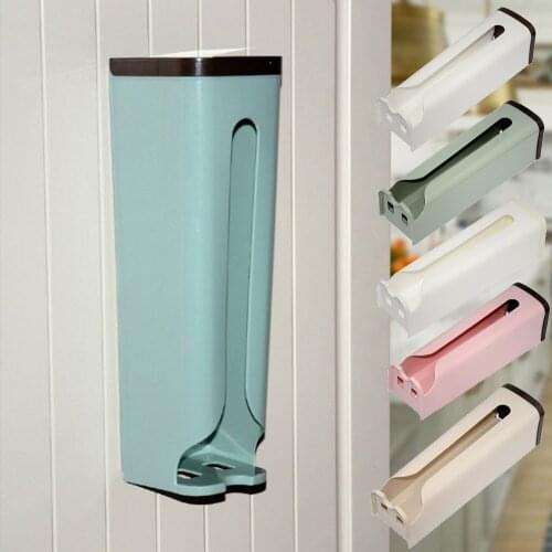 New Kitchen Organizer Portable Home Storage Rack Eco Friendly Plastic Storage Box Wall Hanging Bathroom Garbage Bags Holder Rack