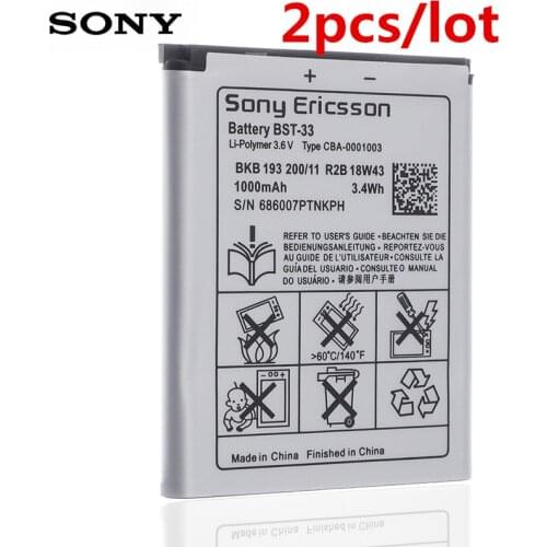 2PCS/LOT Original Sony BST-33 Battery For Sony Ericsson K530 K550 K630 K660i K790 K790i K800 K800i K810 K810i 1000mAh