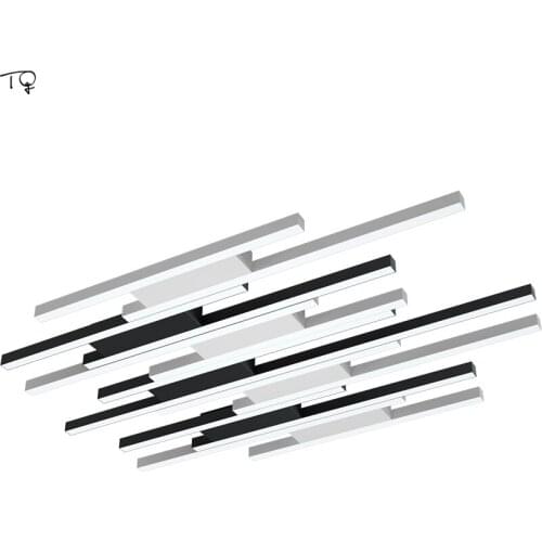 Nordic Design Atmosphere Creative Geometry Ceiling Lamp Long Strip Modern Light Fixtures for Living Room Bedroom Kitchen Office