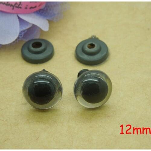 12mm Clear Safety Eyes / Plastic Doll eyes Handmade Accessories For Bear Doll Animal Puppet Making - 100pcs/lot