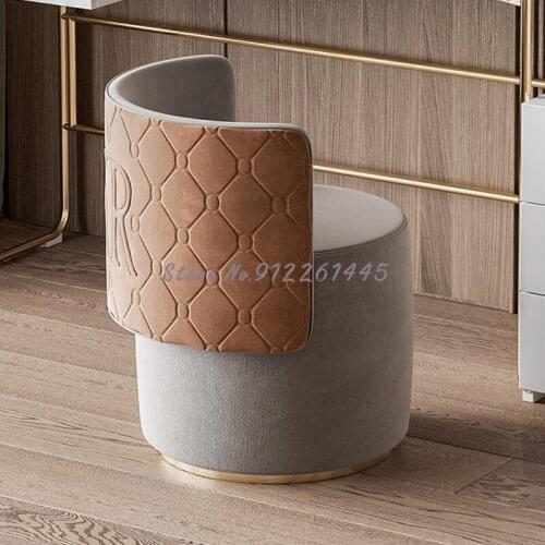 Light Luxury Dressing Stool Net Red Ins Bedroom Makeup Stool Beauty Salon Shoe Changing Stool Modern Simple Round Small Stool