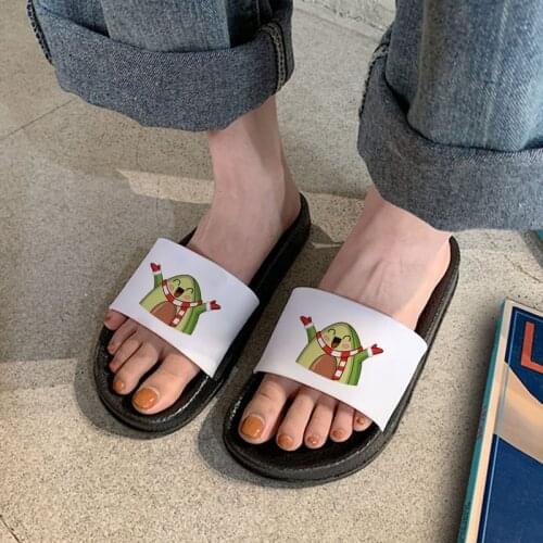 Slipper For Woman kawaii Avocado House Flip Flops Women Sandals Bathroom Women Shoes Non-slip Soft Women Slippers Plus Size 41