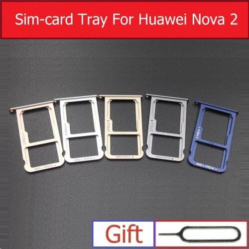 Sim & Micro SD Card Tray Holder For Huawei NOVA 2 PIC-AL00 L09 L29 TL00 Memory & SIM Card Slot Tray Reader Adapter Repair Parts