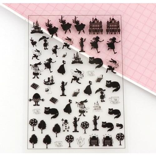 5 Sheets Gril Birds Birdcage Style Scrapbooking Sticker Transparent DIY Resin UV Mold Micro Stickers Jewelry Filling Tools