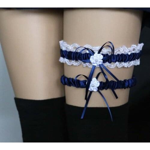 Wedding Garter Bridal Garters Lace Garter 2 Rows Floral Stretch Lace Bridal Garters Belt Thigh Lace Pearls style