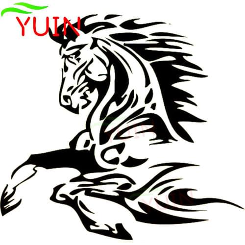 Animal Tattoo Horse Stallion Car Sticker Window Decoration Fashion PVC Waterproof Sunscreen Decal Black/White/Red/Laser/Silver
