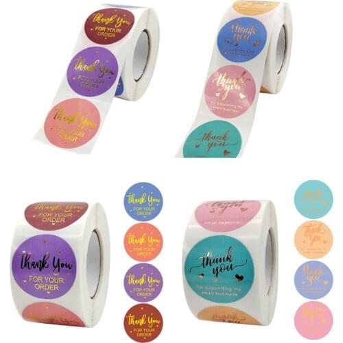 Thank You Self-adhesive Sealing Sticker Labels 500x/roll Party Supplies Stickers Class Reward Kids Teachers Multicolor