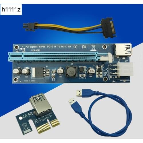 USB 3.0 PCI-E Express 1x to16x Extender Riser Card Adapter with 60cm USB 3.0 Extender Cable for Bitcoin BTC Miner Mining Device